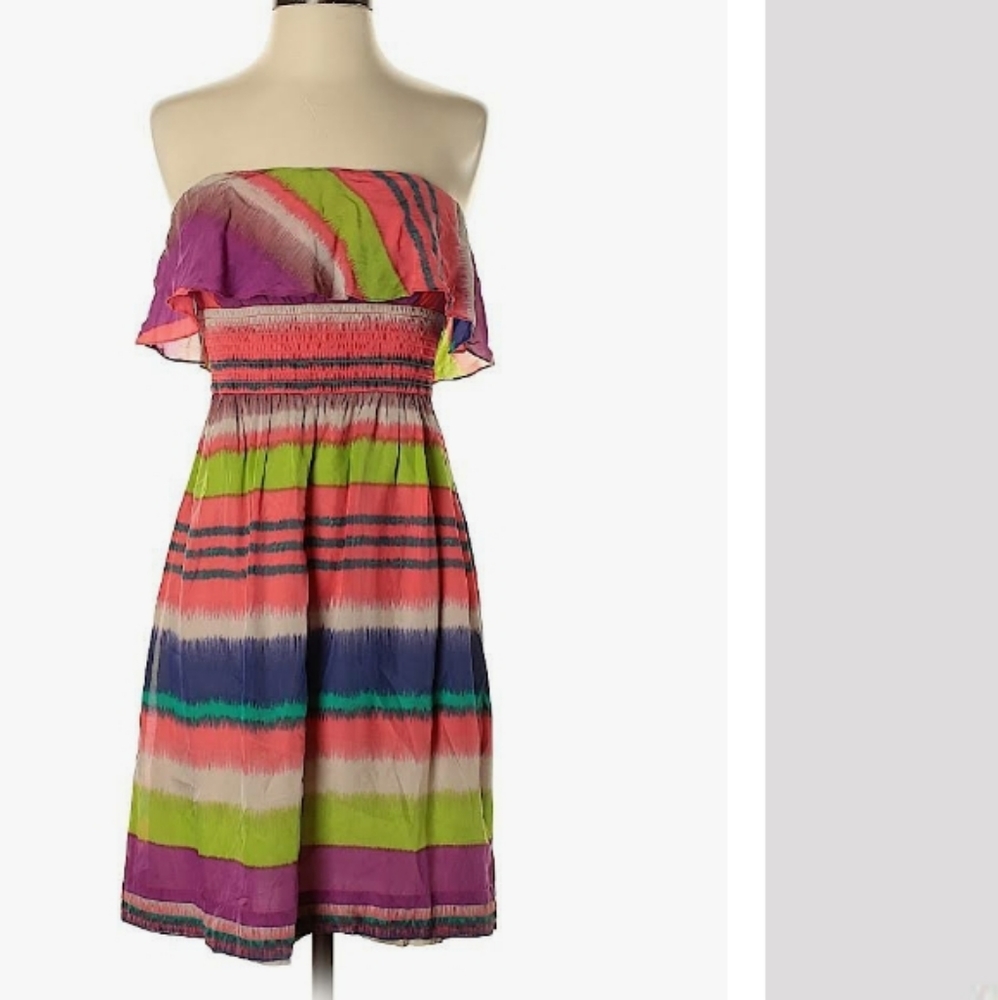 Shoshanna off the shoulder silk sheath dress